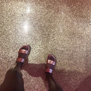 Forever21 platform rose gold sandals